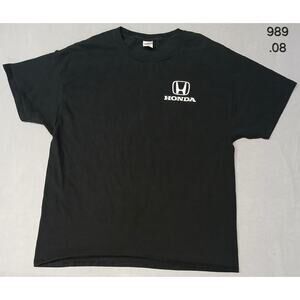 Hanes (XL) Black Honda Logo Short Sleeve Crew Neck Tee Shirt